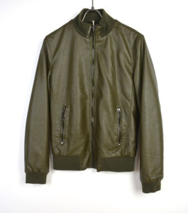 Lederjacke khaki